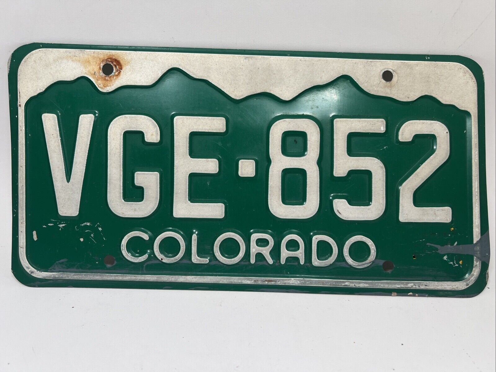 Vintage 1960’s Colorado License Plate VGE852 Antique Original
