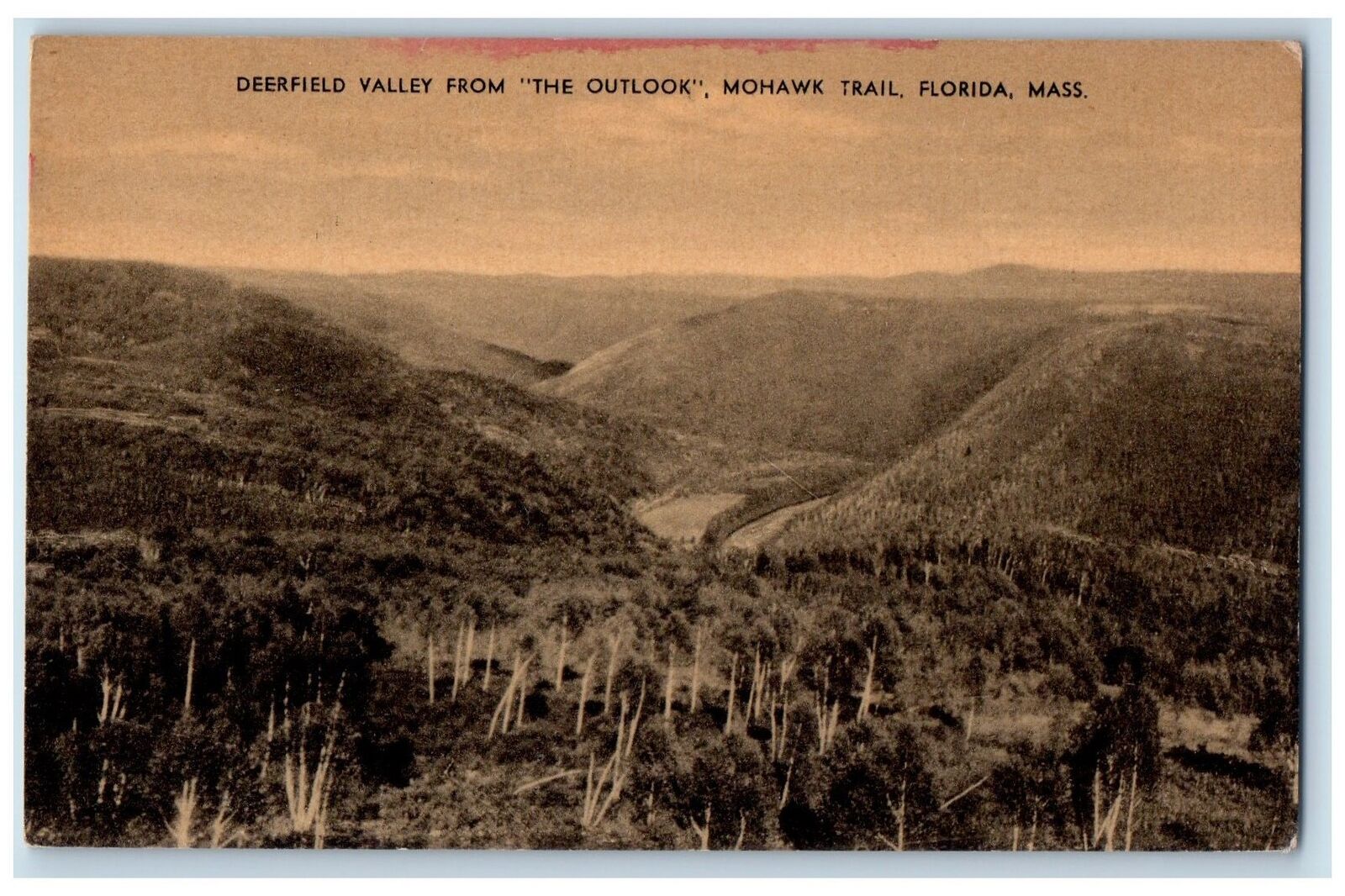 c1910\'s Deerfield Valley The Outlook Mohawk Trail Florida Massachusetts Postcard