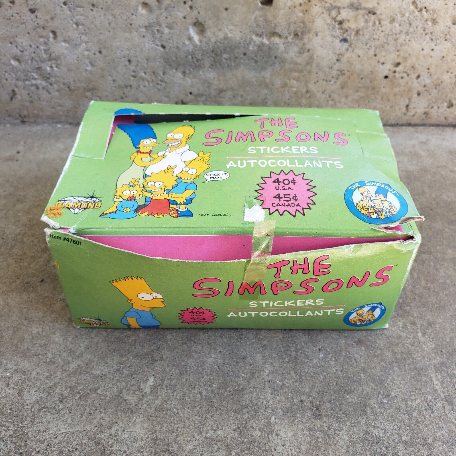 1990 Diamond The Simpsons Sticker Packs 100Pc NEW NOS #47601 Store Display Box