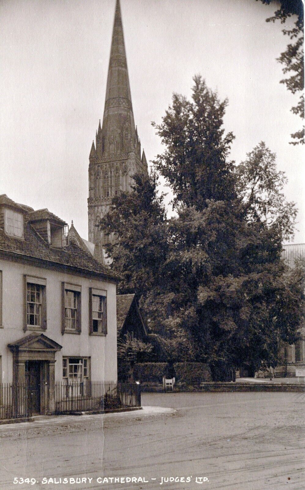 RPPC Salisbury Cathedral United Kingdom Real Photo Posted Postcard