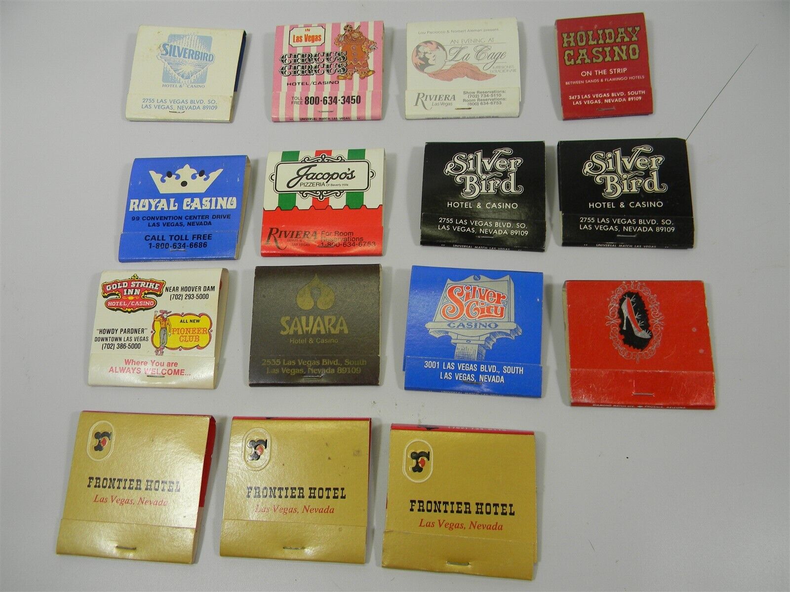 Vintage Las Vegas Casino Matchbooks with Matches -Lot of 12 Different - 2B - #13
