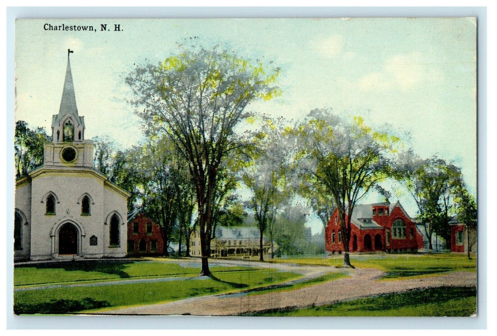 c1910 The Chapel House View At Charlestown New Hampshire NH Antique Postcard