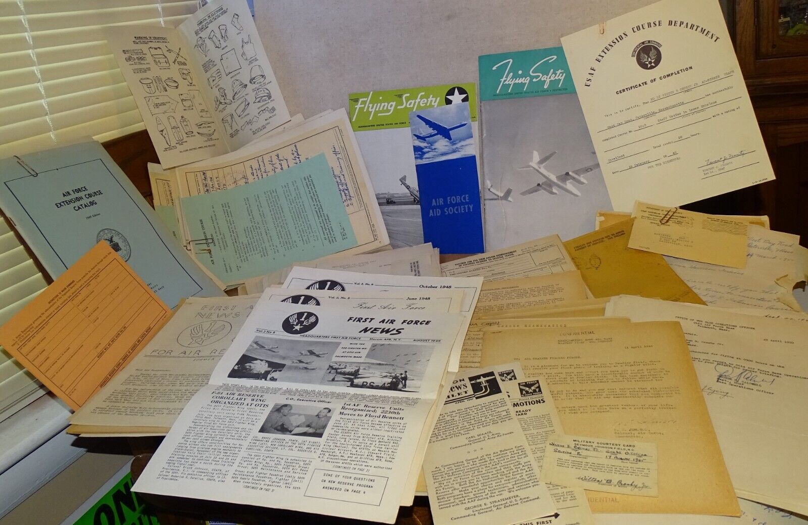 Pile of Papers & What-Not from someone in the Air Force late 1940s/early 1950s