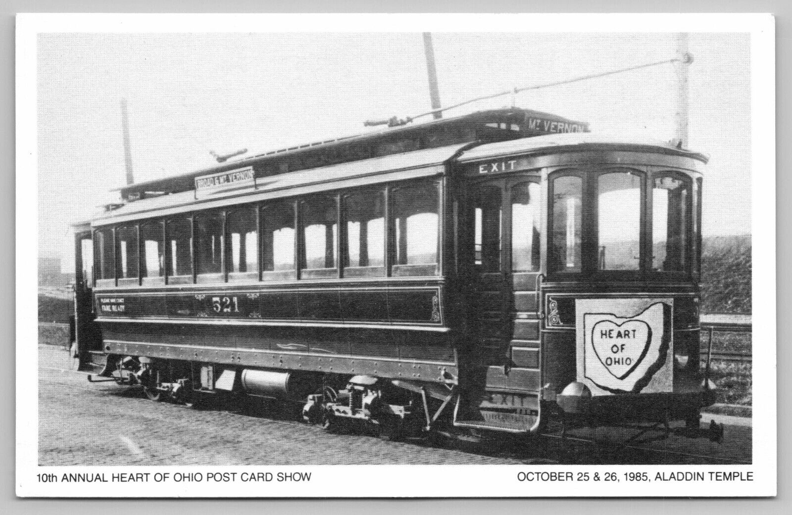 Postcard Vtg National Postcard Week Advertising Heart Of Ohio Club 1985 Train 