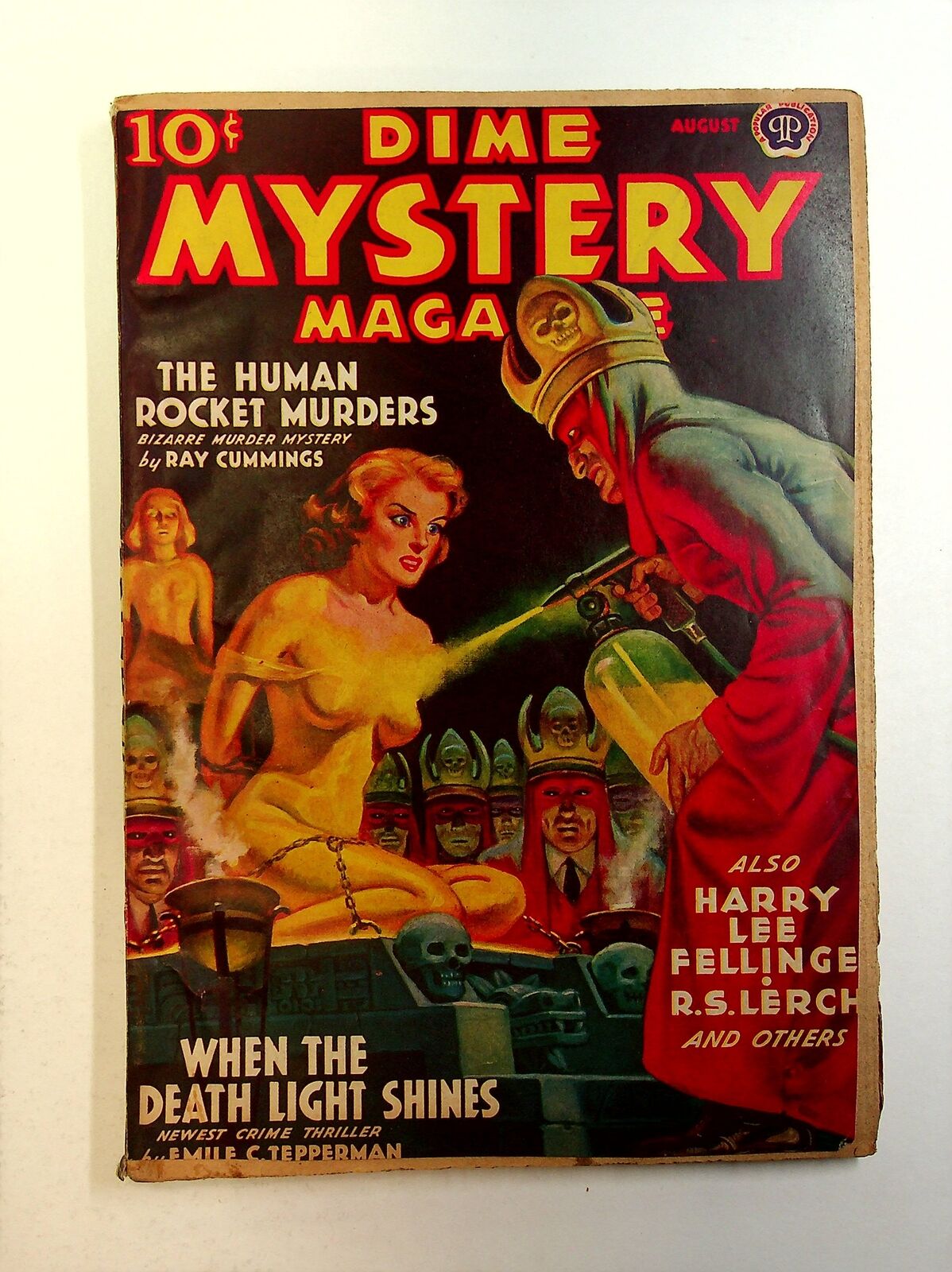 Dime Mystery Magazine Pulp Aug 1939 Vol. 21 #1 VG