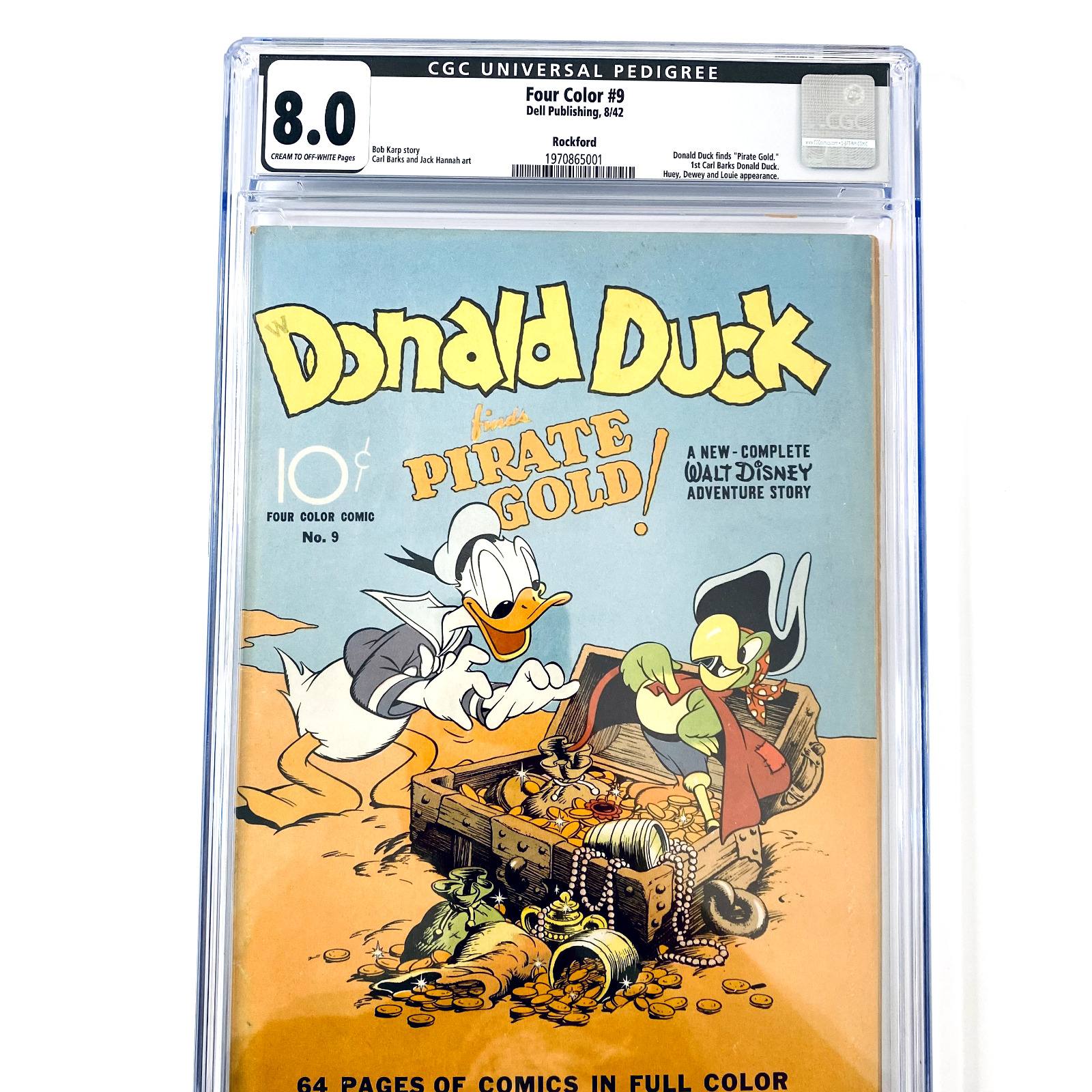 1942 Four Color #9 CGC 8.0 Donald Duck Finds Pirate Gold