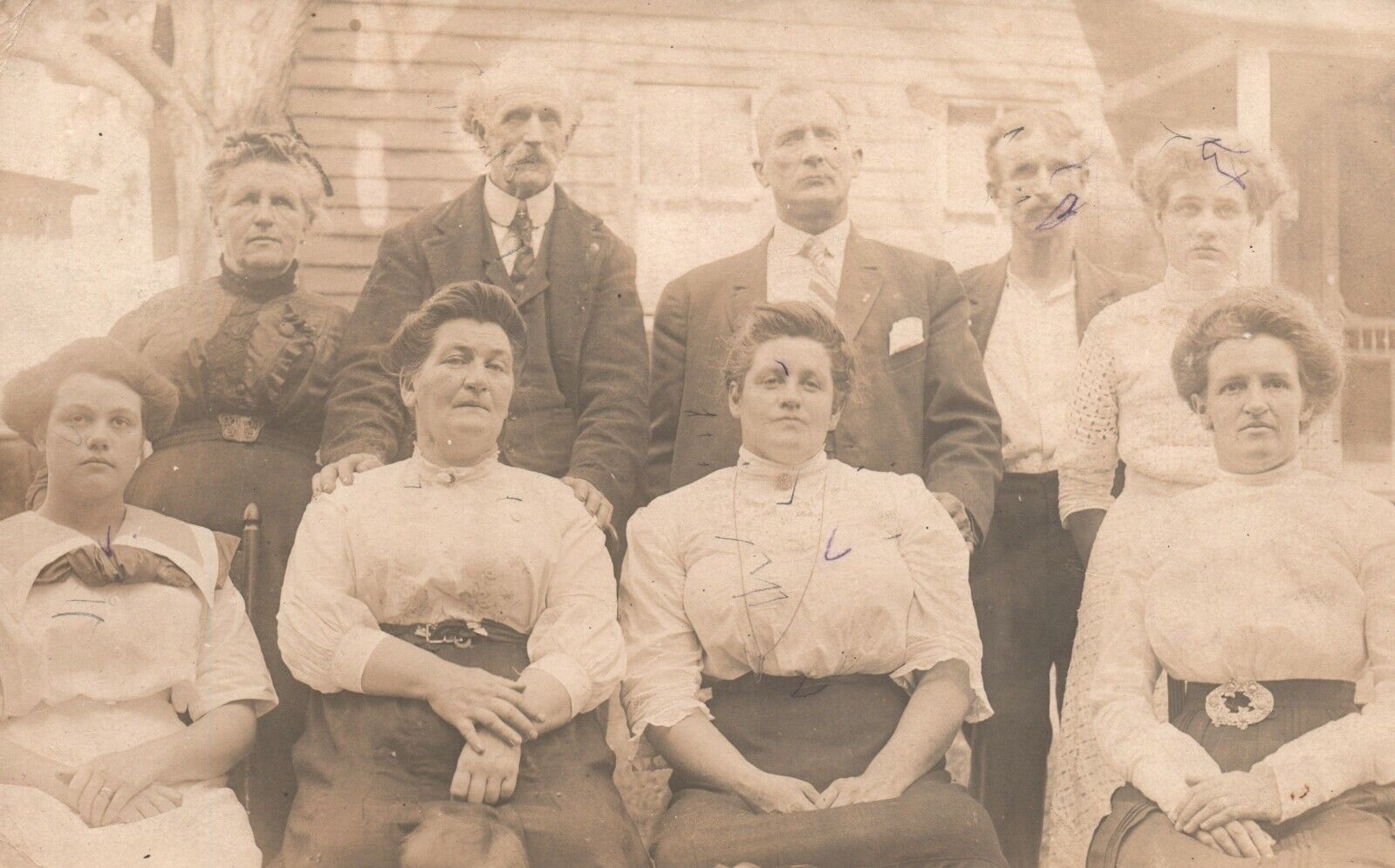 Vintage Postcard 1915 RPPC Family Portrait in Dress Attire Photo
