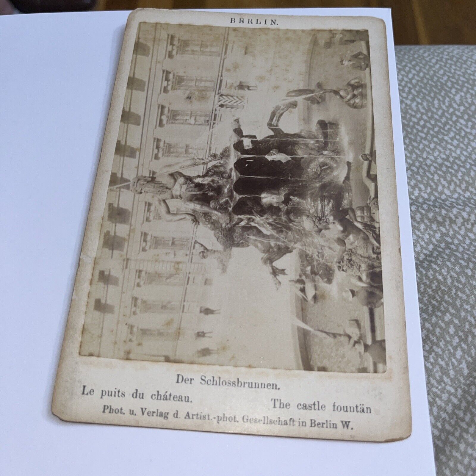 Antique Cabinet Card: Der Schlossbrunnen Castle Fountain - Berlin Chateau