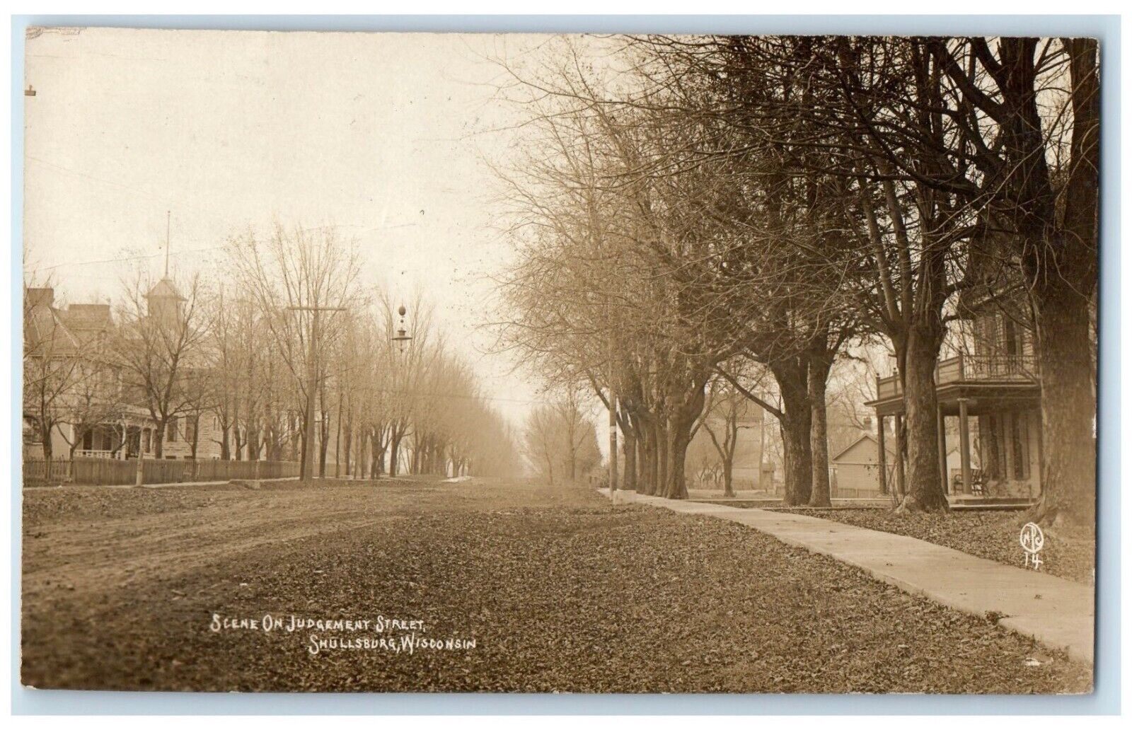 1911 View Of Judgement Street Shullsburg Wisconsin WI RPPC Photo Posted Postcard