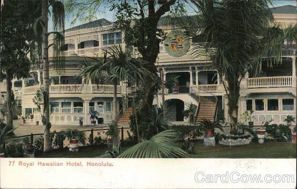 Honolulu,HI Royal Hawaiian Hotel The Island Curio Co. Antique Postcard Vintage