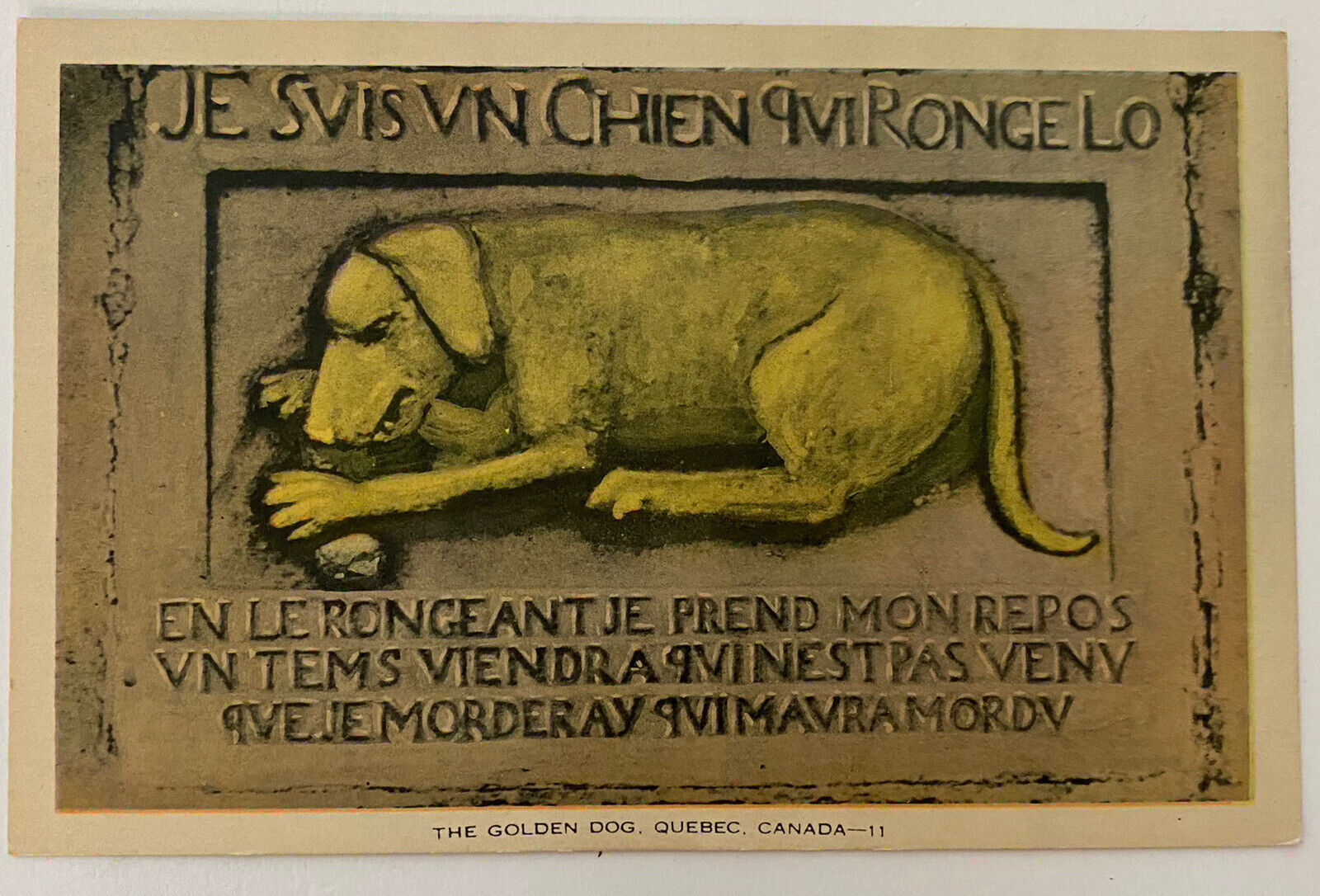 PPC Postcard Canada PQ Quebec The Golden Dog