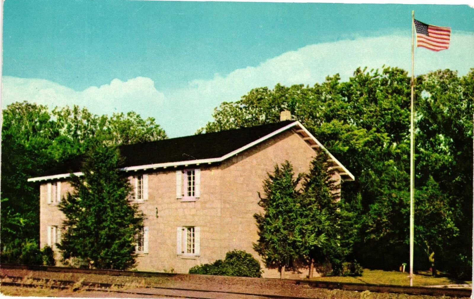 Vintage Postcard- Site of First Capitol, Junction City, KS 1960s