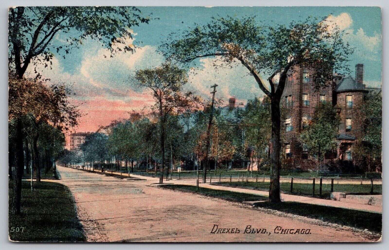 Drexels Blvd Chicago Antique Db Postcard