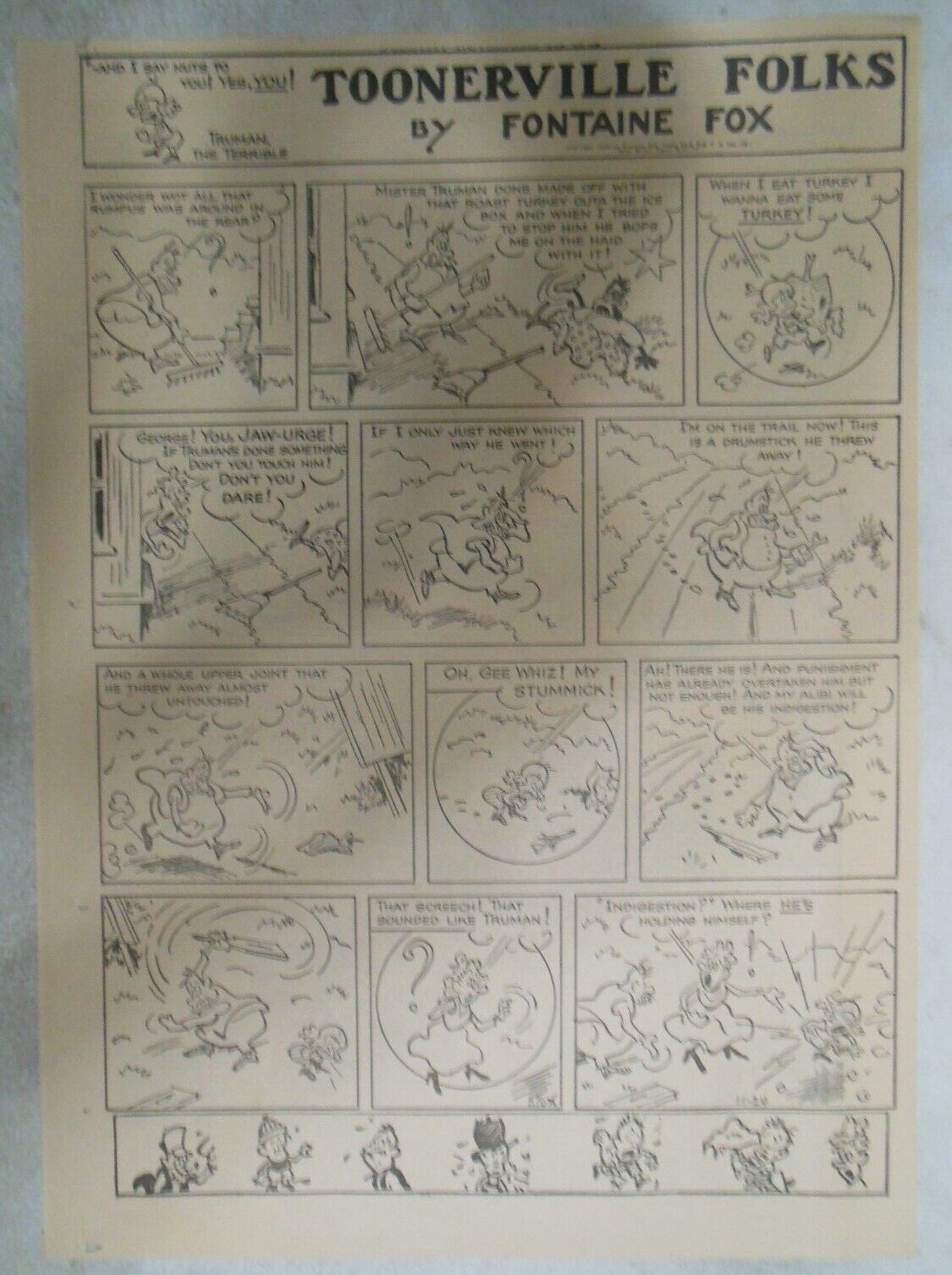 Toonerville Folks by Fontaine Fox from 11/24/1940 Tabloid Page Size
