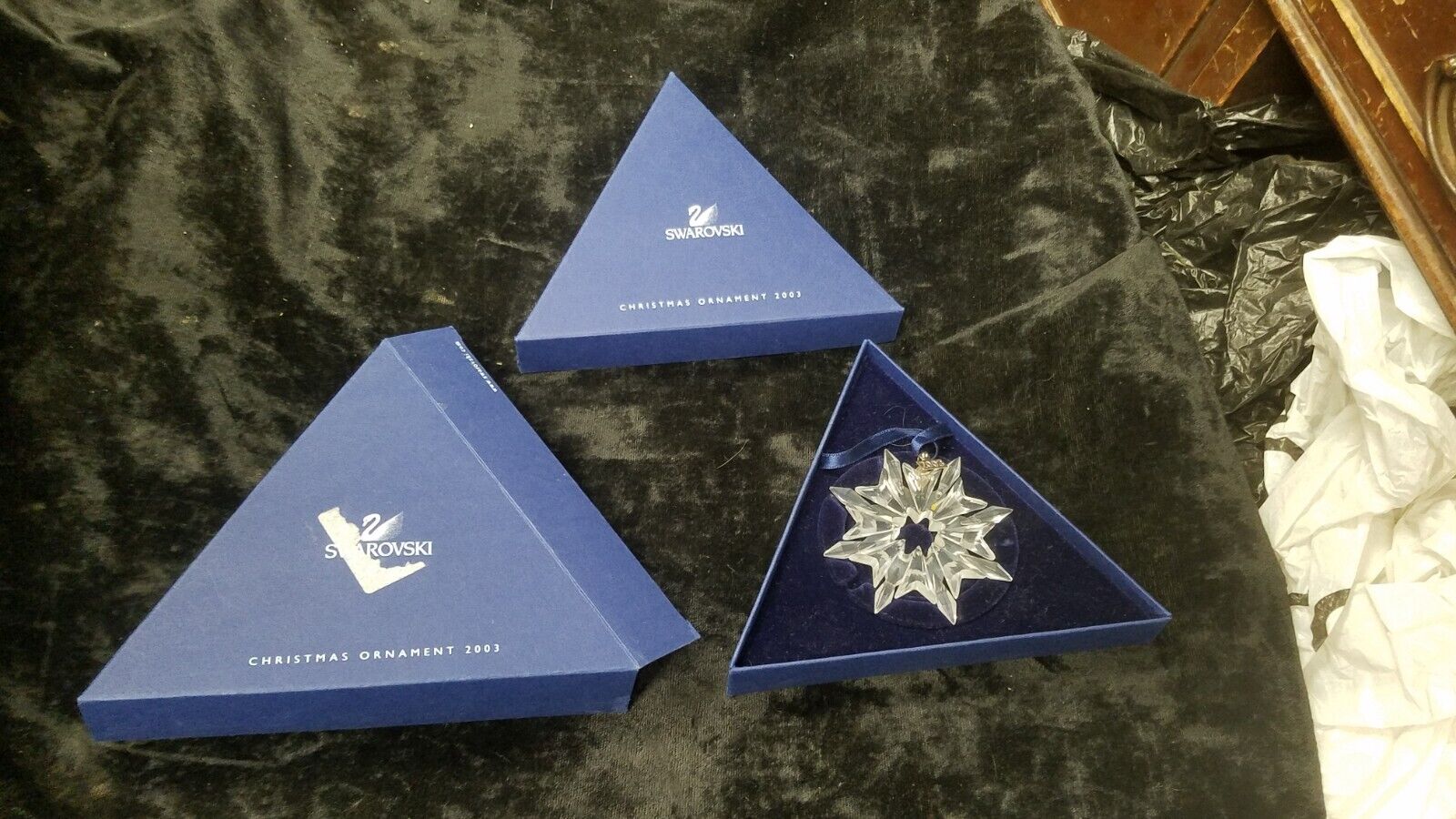 Swarovski Crystal 2003 Snowflake Annual Christmas Holiday Ornament In Box