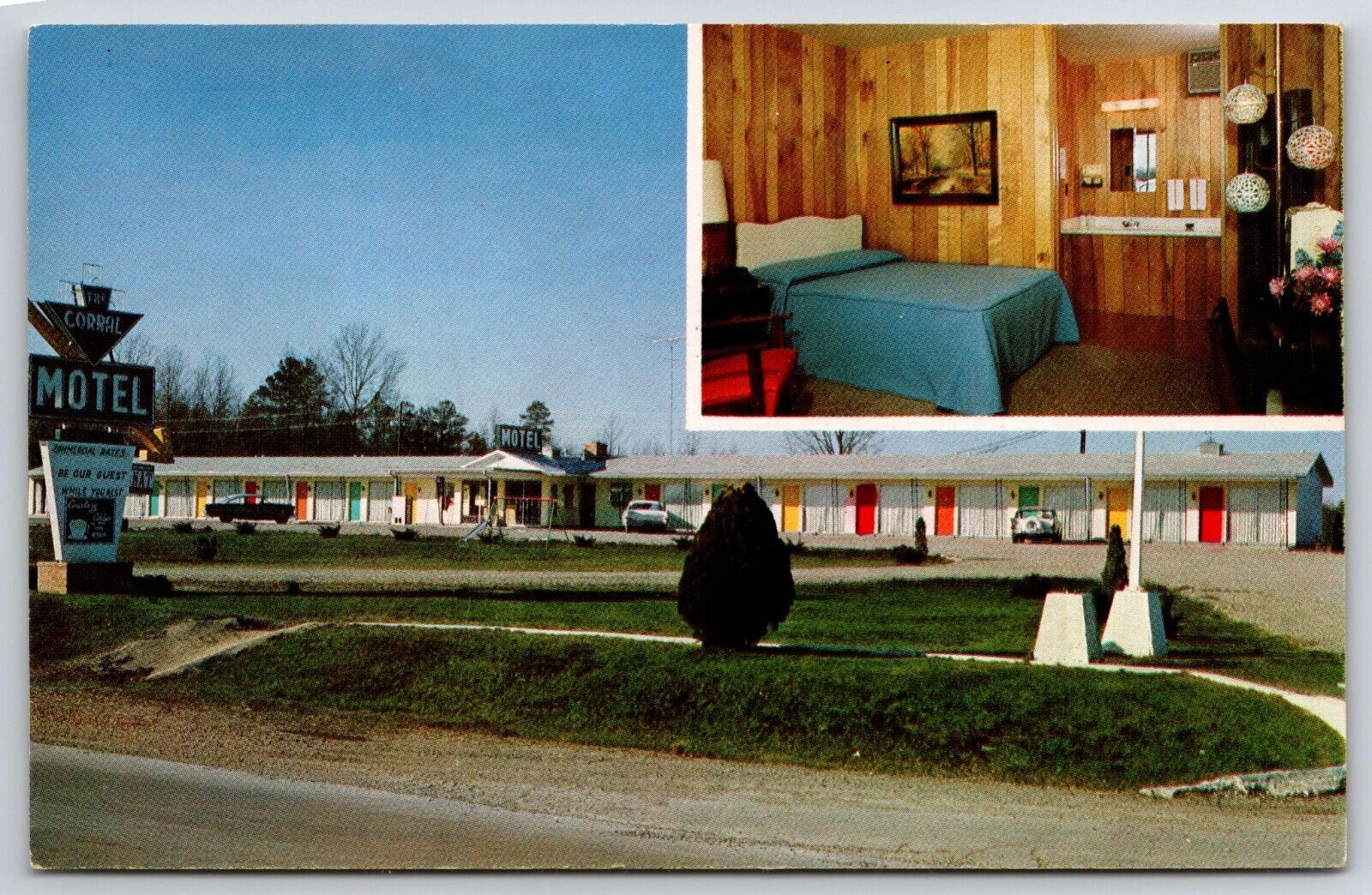 Fredericktown MO Missouri The Corral Motel Multiple Views Vintage Postcard