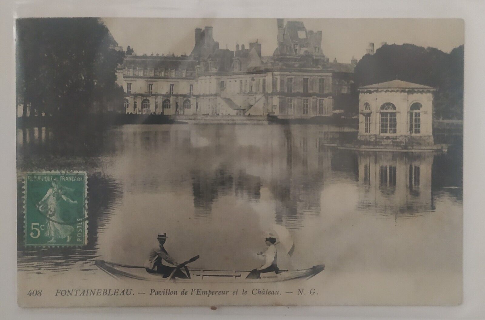 Old postcard from France (Fontainebleau, 1916)