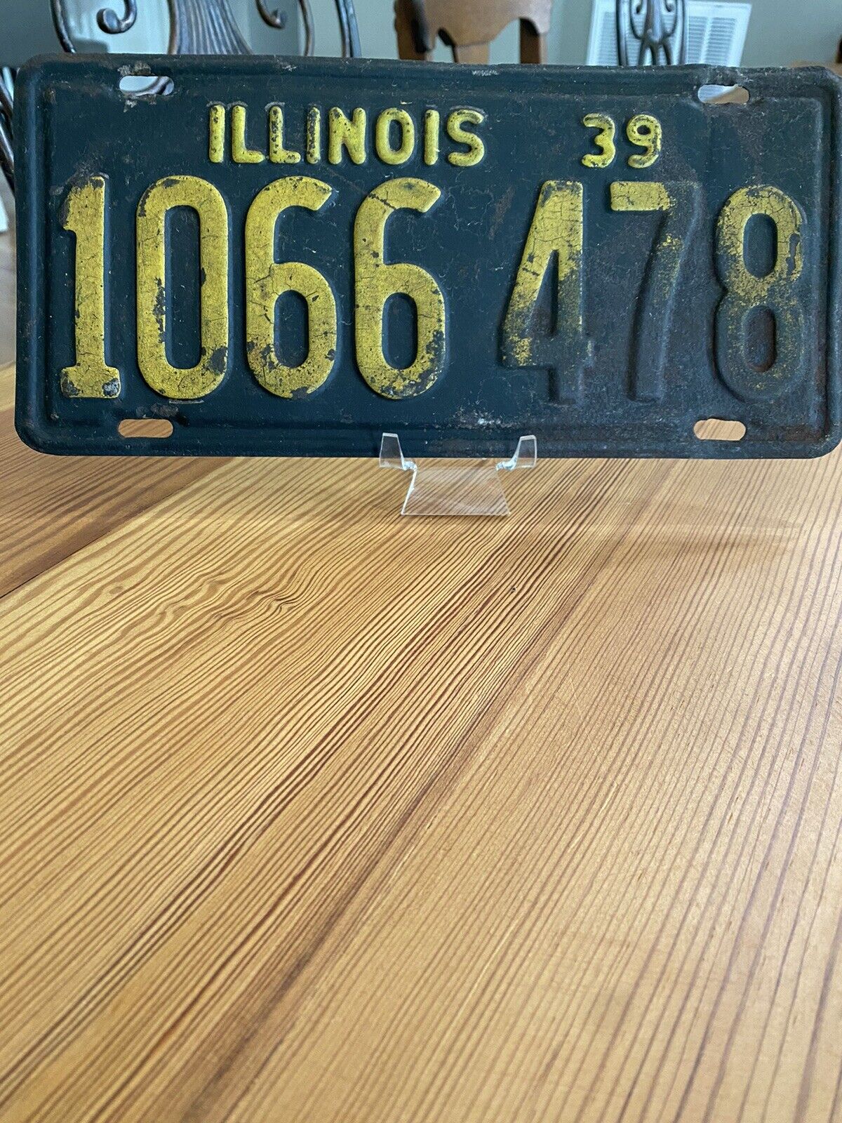 1939 Illinois License Plate 1066 478