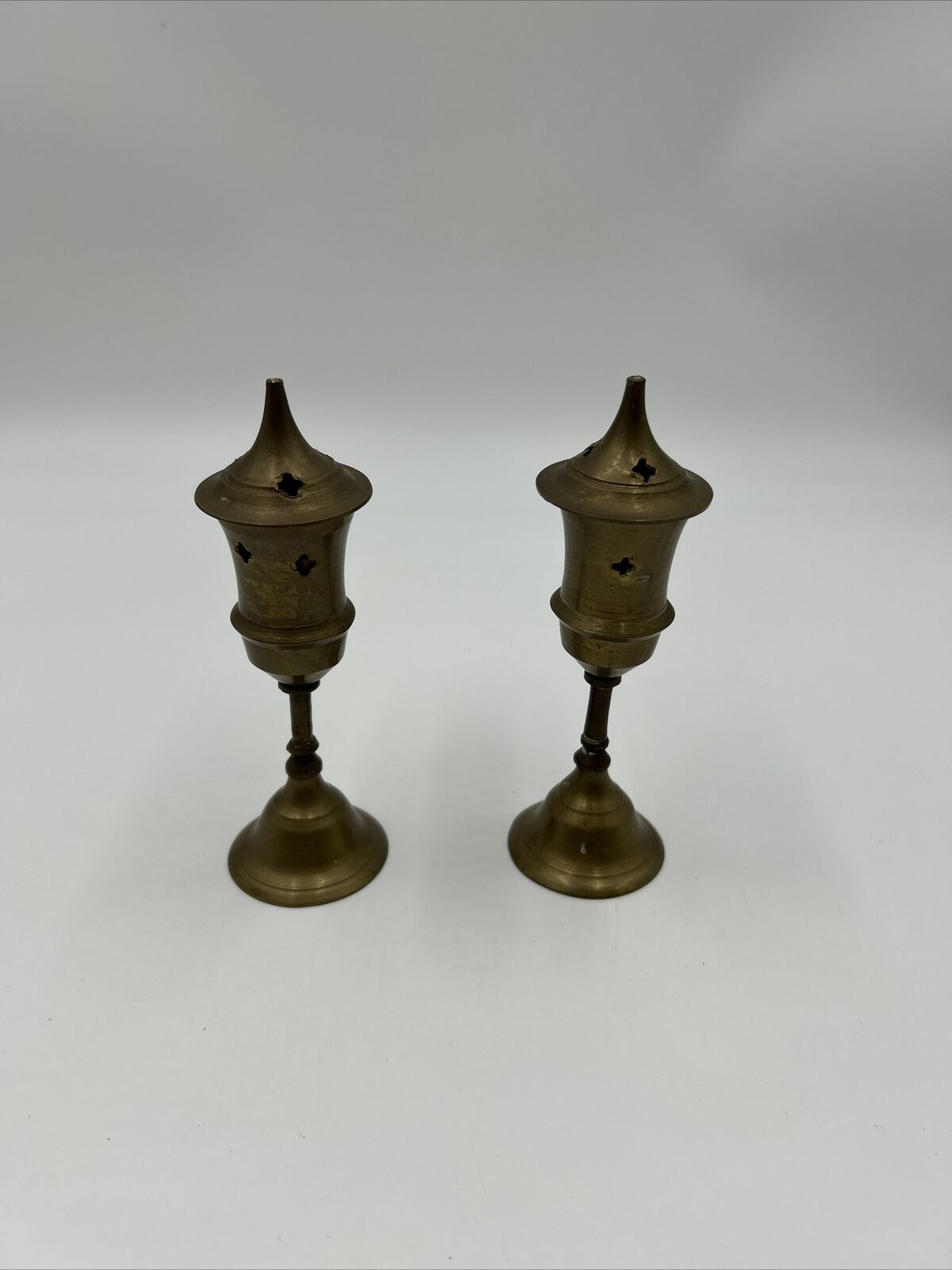 2 Vintage Brass Golden Fancy Agarbatti Brass Incense Holders