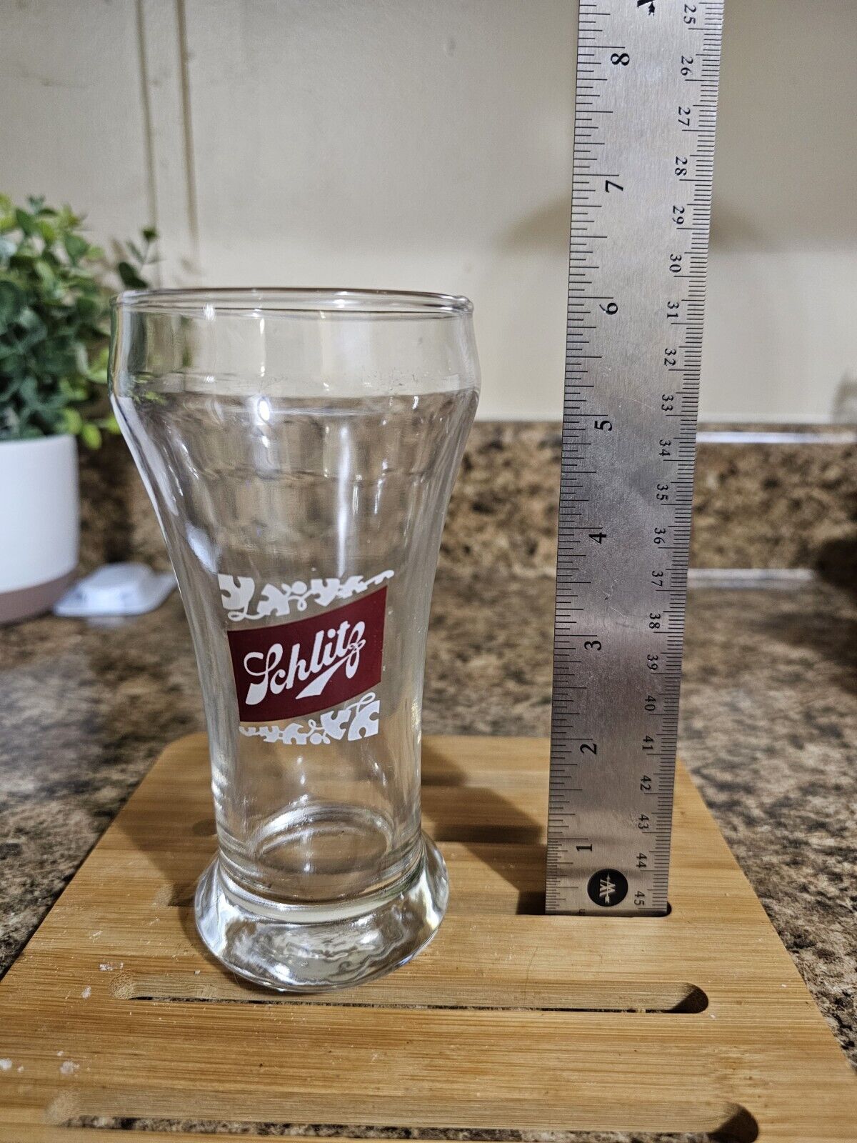 Schlitz beer glasses vintage 6 inches tall