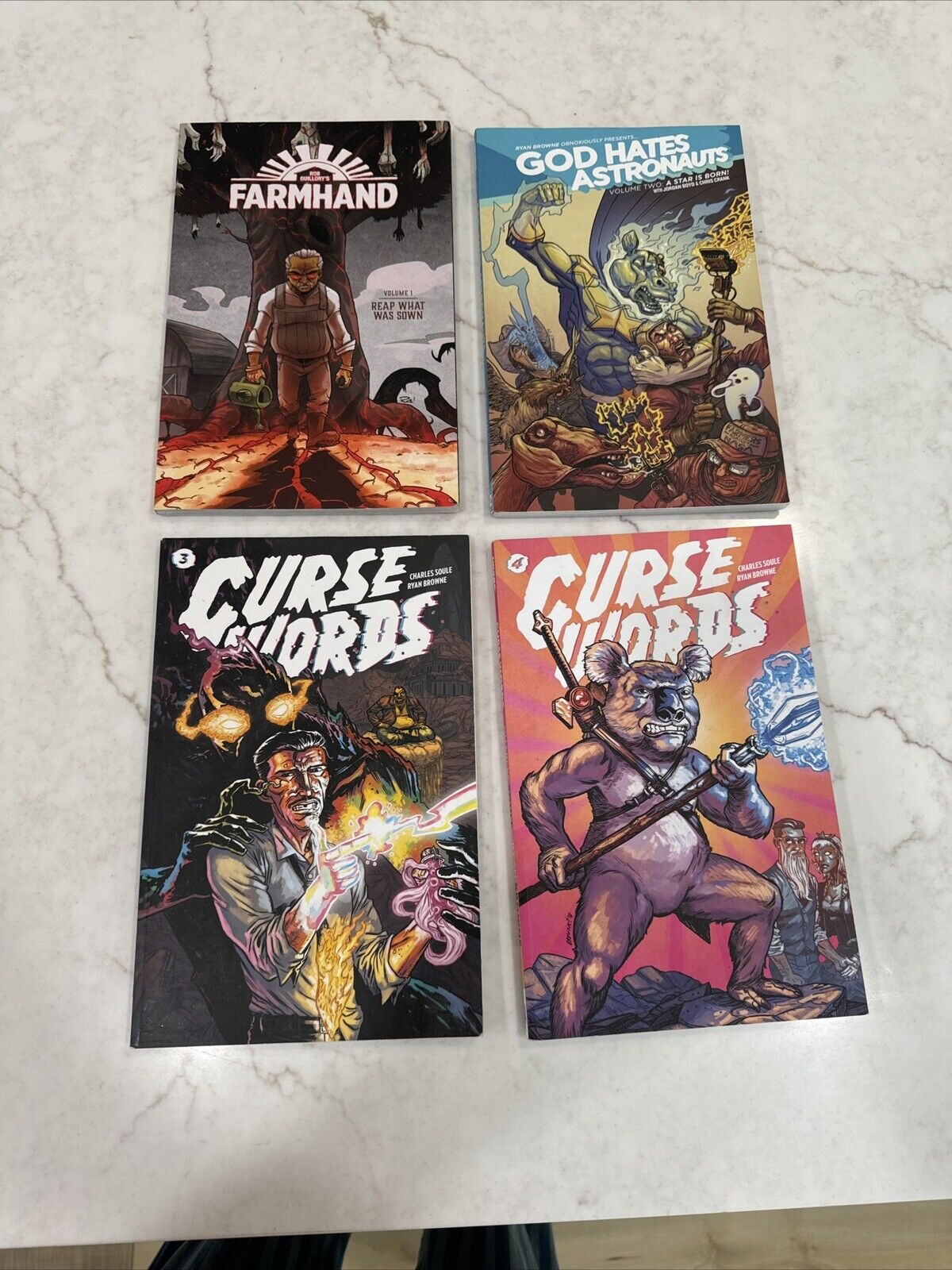 Lot 2 Curse Words 3 & 4 Graphic Novels Comic Book, Farmhand Vol 1 & GHA Vol 2
