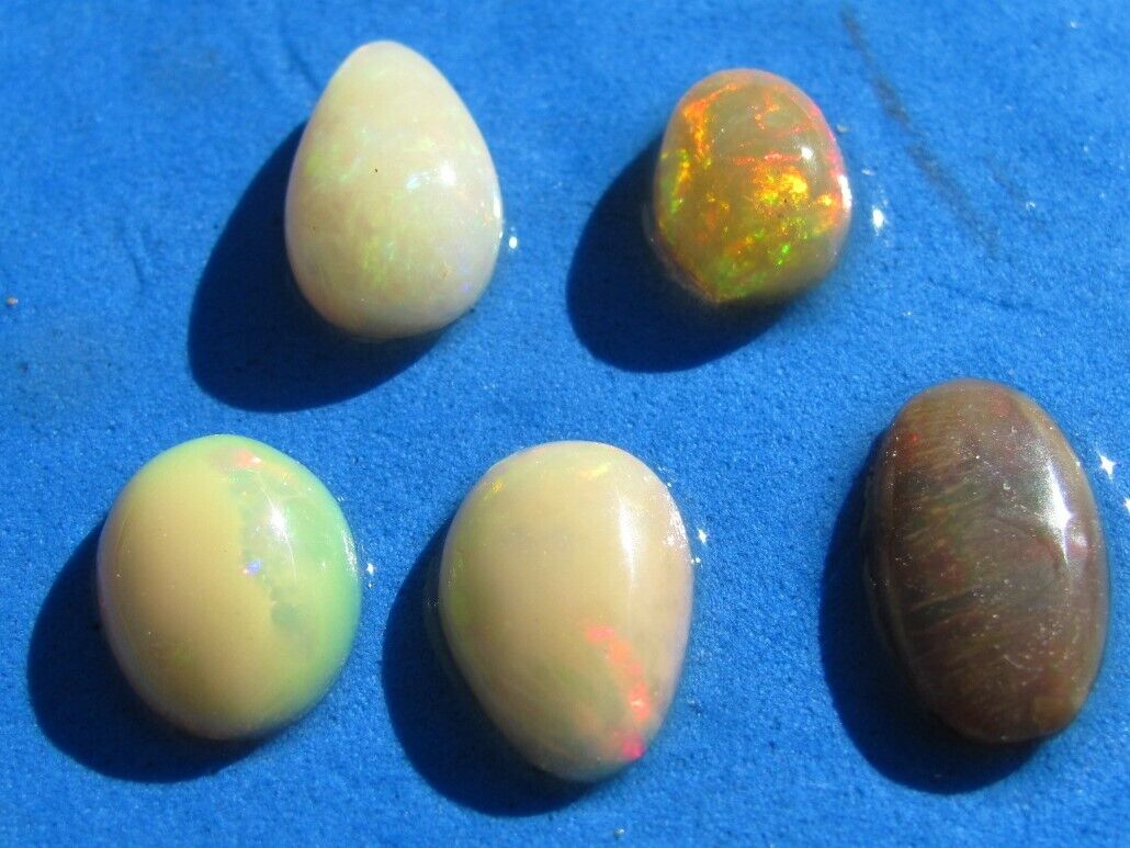  FANTASTIC Lot WELLO Opal  cabs 12 ct  Very nice muli. color  fire