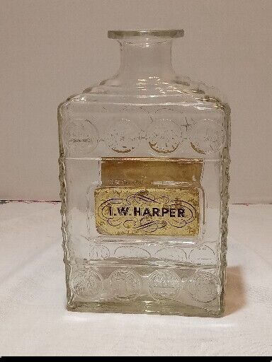 *PRICE DROP* VTG I.W. HARPER Embossed Whiskey Bottle-Empty, Decorative Crafts