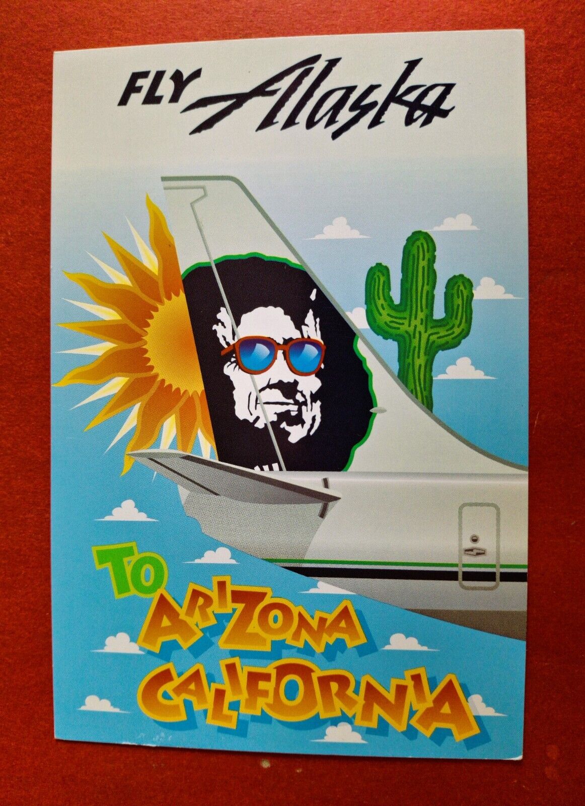 ALASKA Airlines Postcard To Arizona California Eskimo in Sunshine Airline Issue