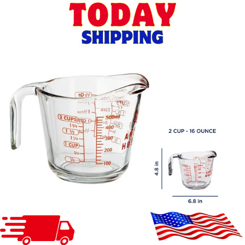 Anchor Hocking Glass Measuring Cup, 2 Cup Pack of 1  USA