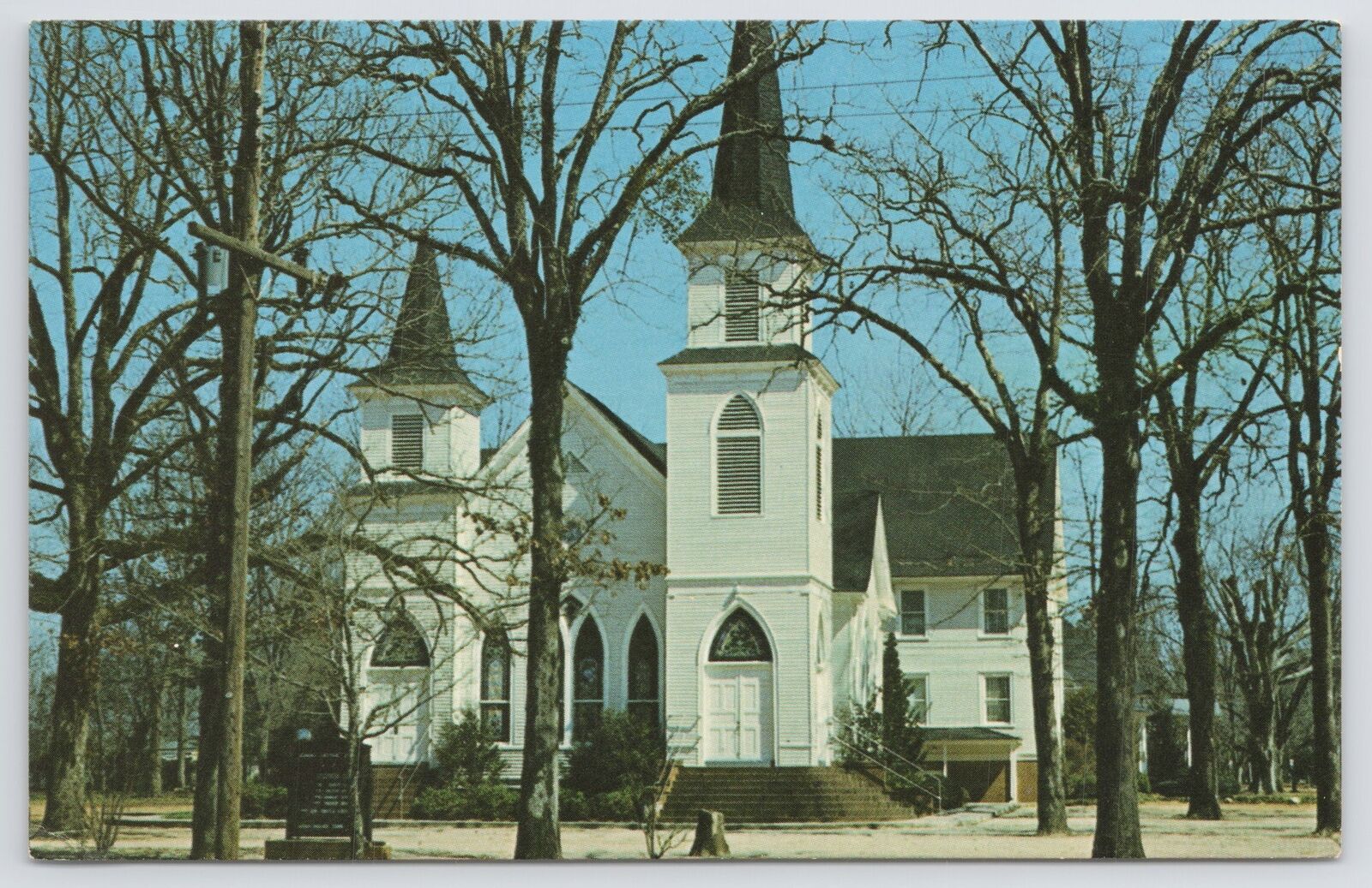 Plains First Baptist Church~The Presidents Church~Front View~Naked Trees~Vintage