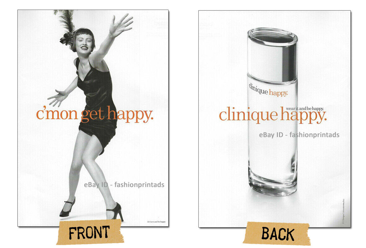CLINIQUE Fragrance 2-Page Magazine PRINT AD 1997 KAREN ELSON happy