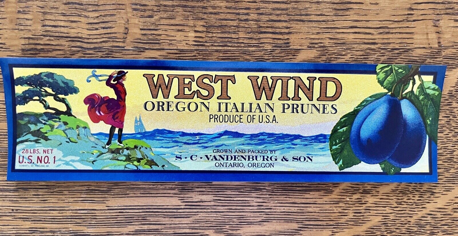 Vintage West Wind Oregon, Italian Prunes, Vandenburg & Son Ontario New Old Stock