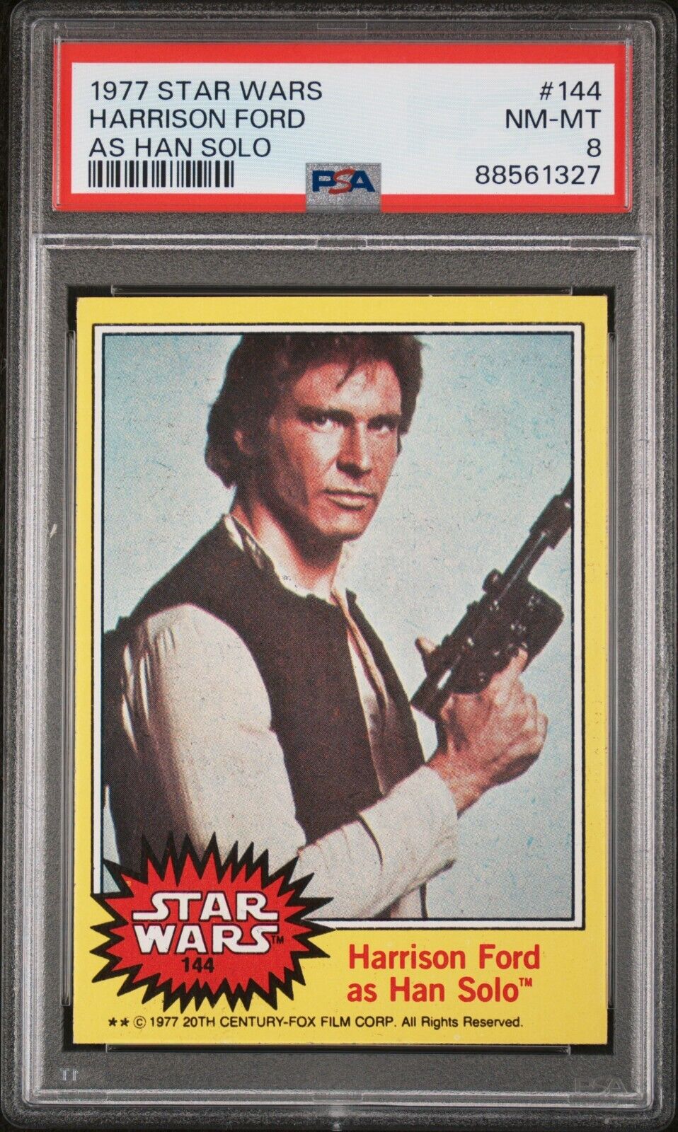 1977 Topps Star Wars #144 Harrison Ford as Han Solo PSA 8 NM-MT