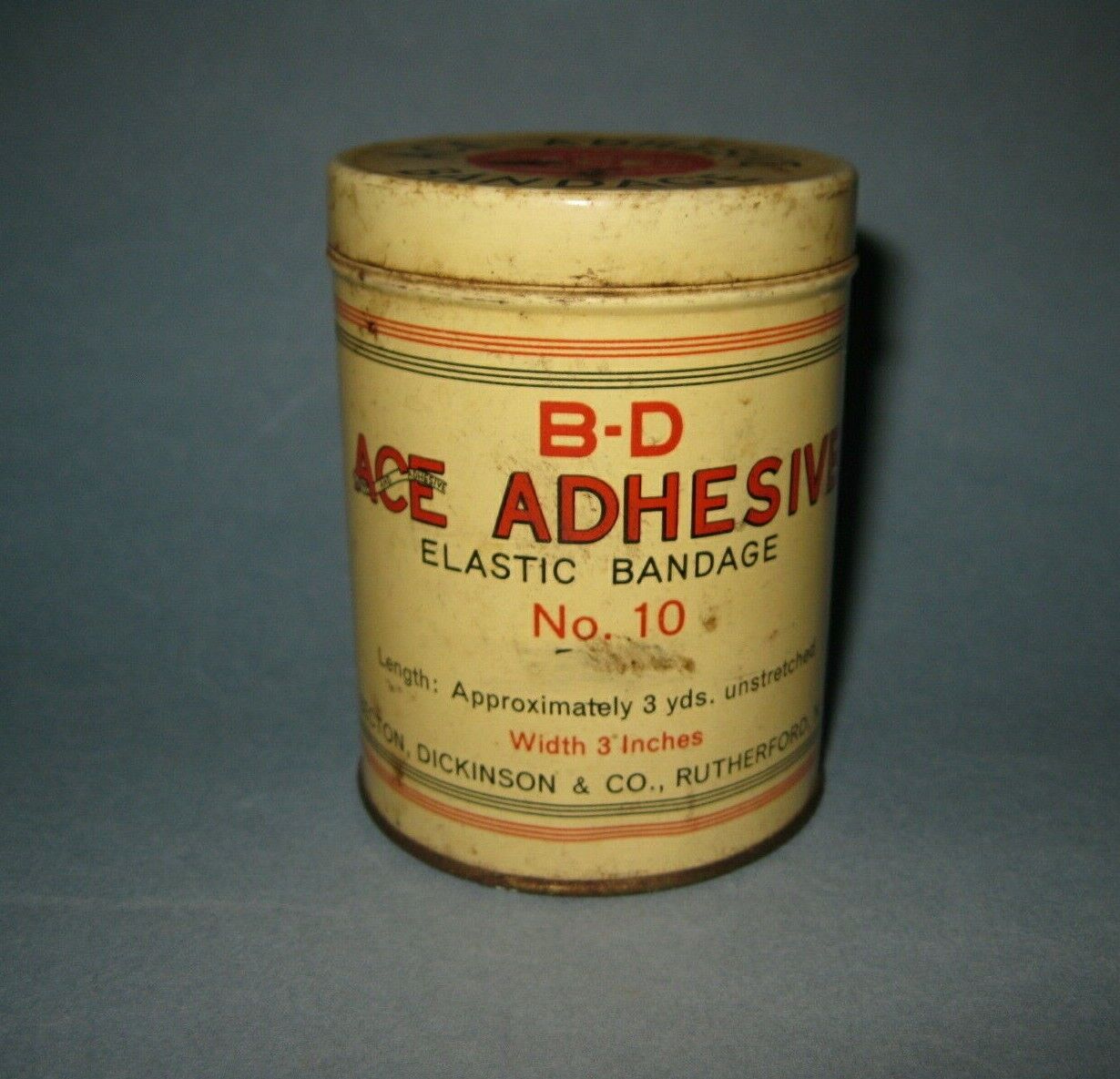 Vintage B-D ACE Bandage Tin No. 10 w/Unused Bandage