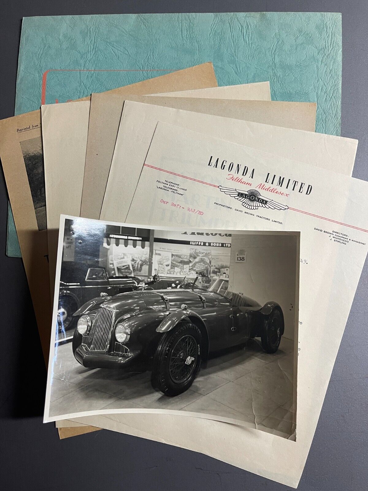 1949 Aston Martin 2-Litre Sports Car Factory issued Folder & enclosures - RARE