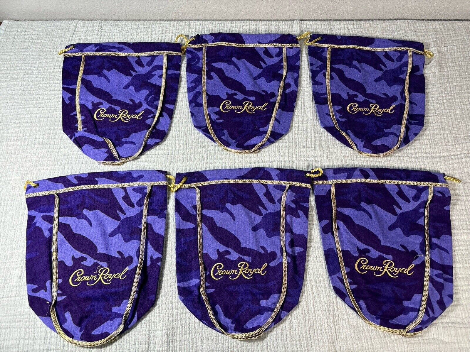 Lot Of 6: Limited Crown Royal Purple Camo Bag 750ml  9\