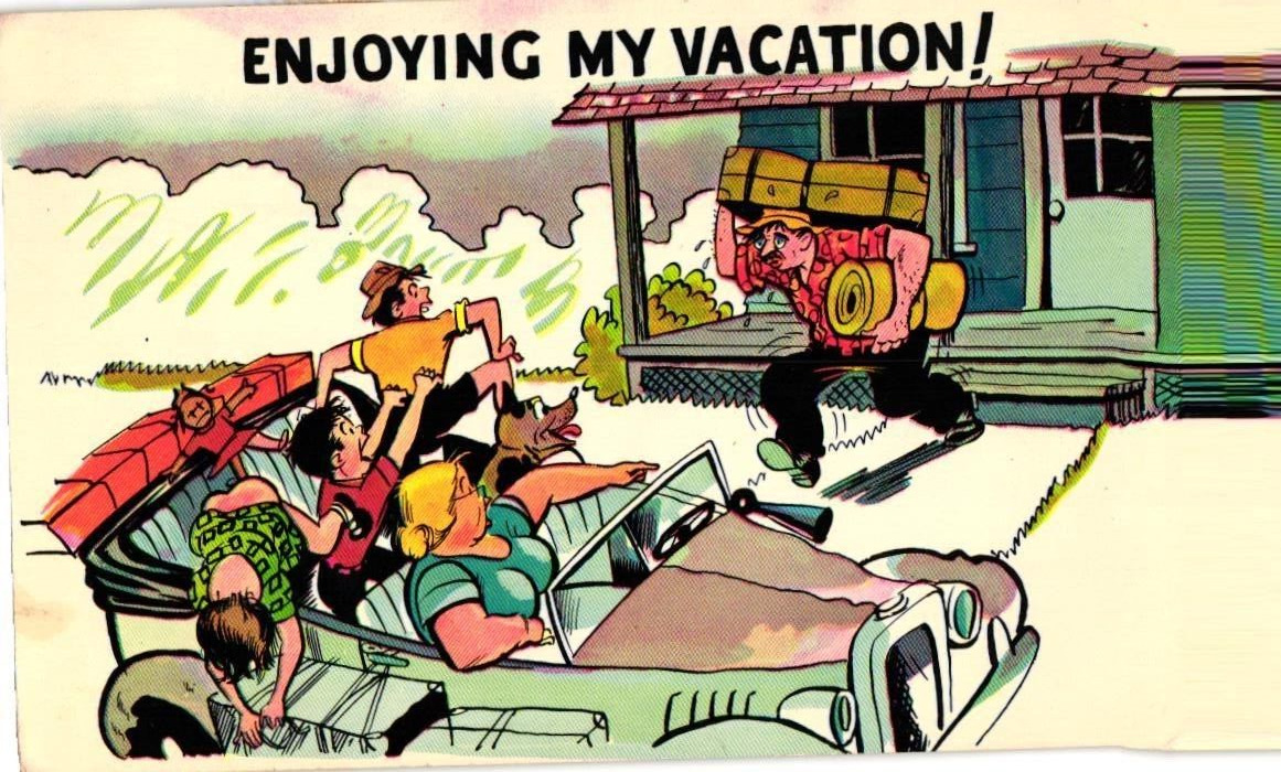 Postcard Enjoying my Humor Vacation.
