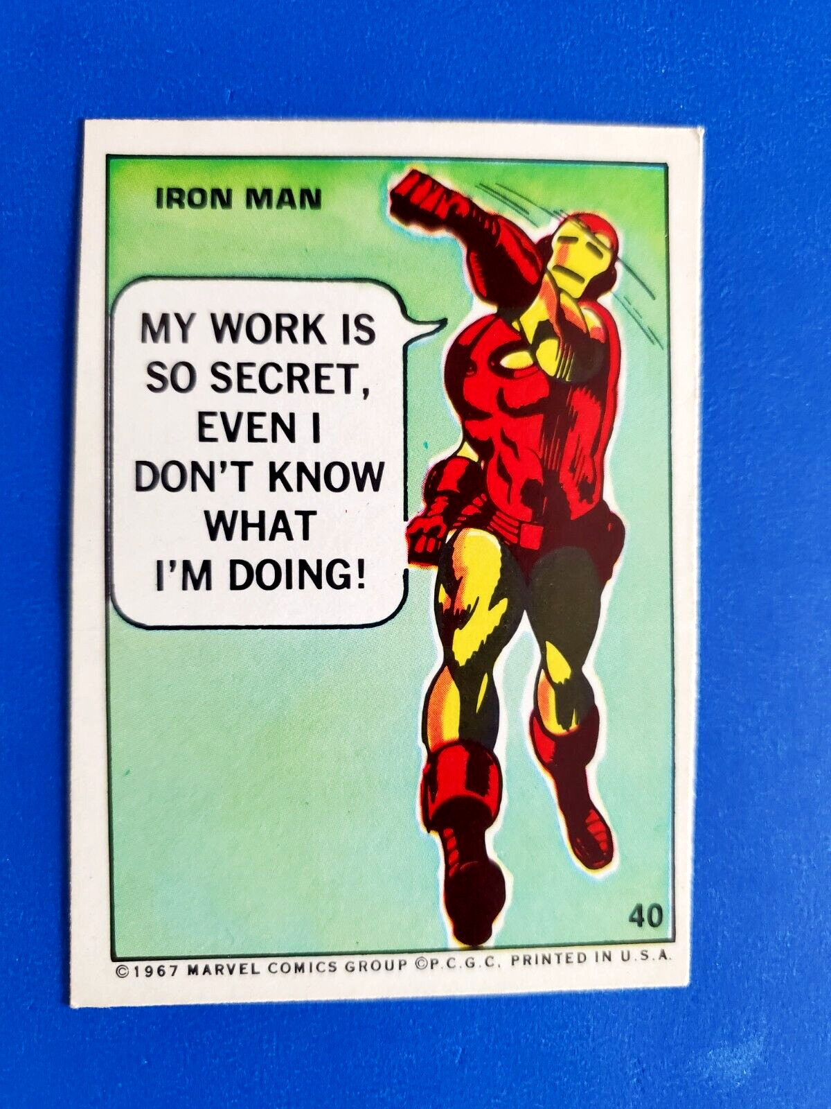 1967 Philadelphia Gum Marvel Super Heroes Stickers #40  Iron Man