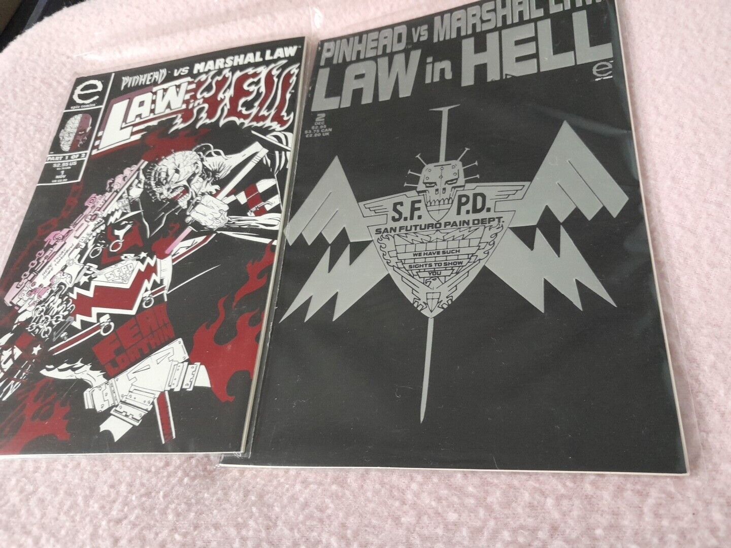 Pinhead vs Marshal Law Law In Hell # 1 2 Complete Set Epic 1993 Foil Hellraiser
