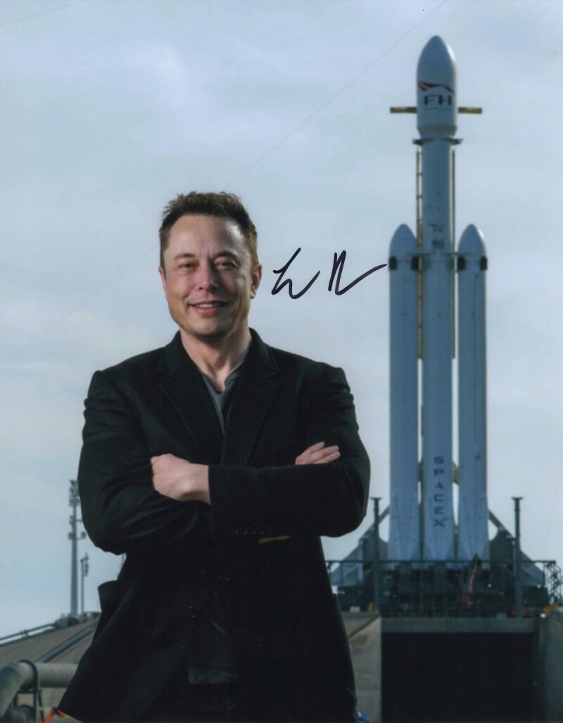 Elon Musk Signed Autograph 11x14 Photo - Tesla SpaceX Twitter X CEO w/ JSA COA
