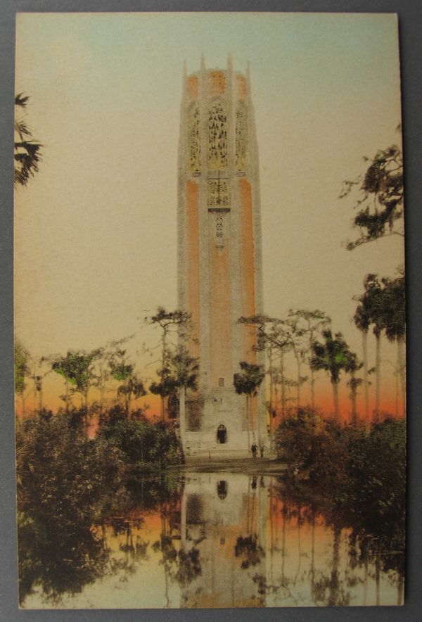 LAKE WALES FL    The Singing Tower   HAND COLORED  Postcard