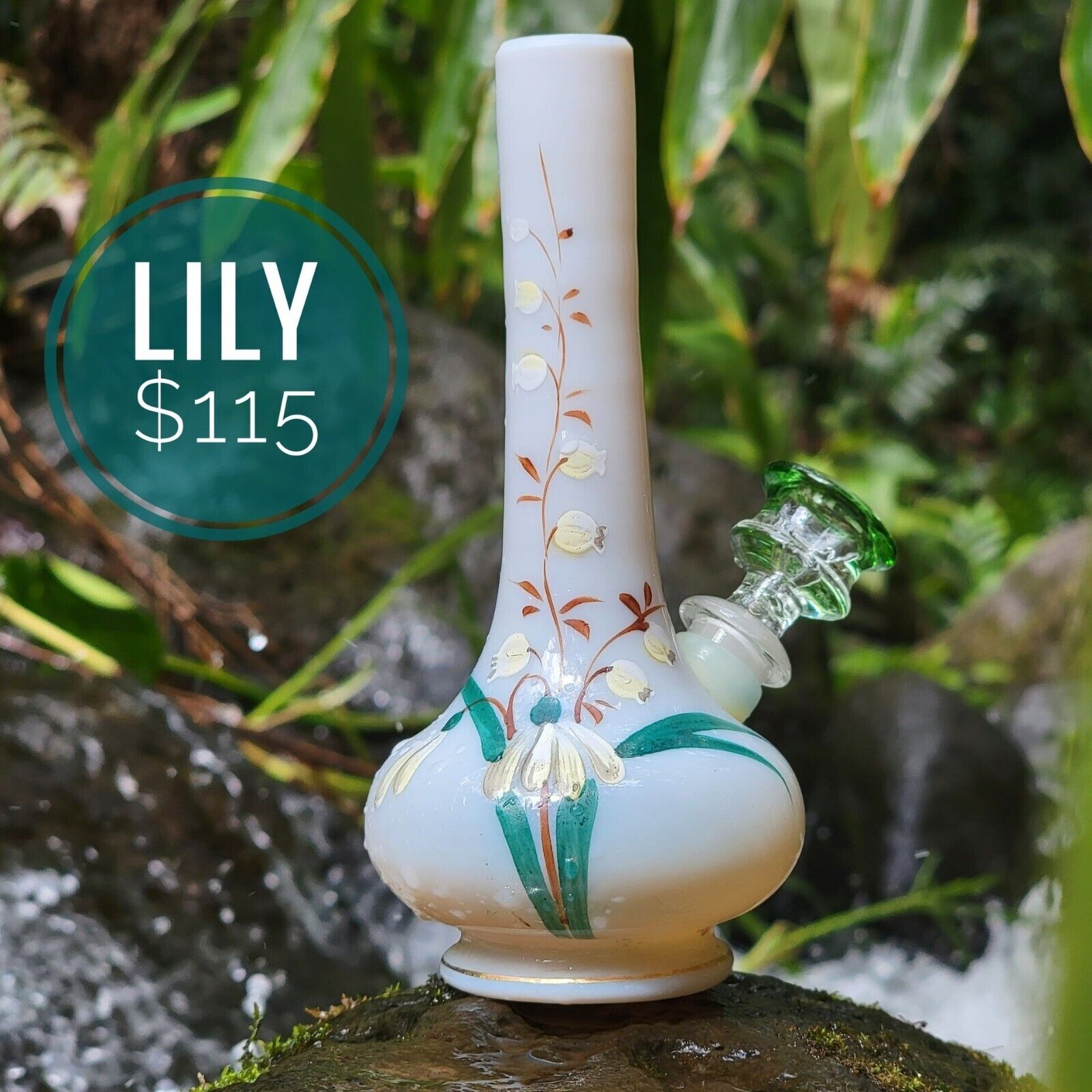 Petite Girly Bong Upcycled Vintage With Flower Details