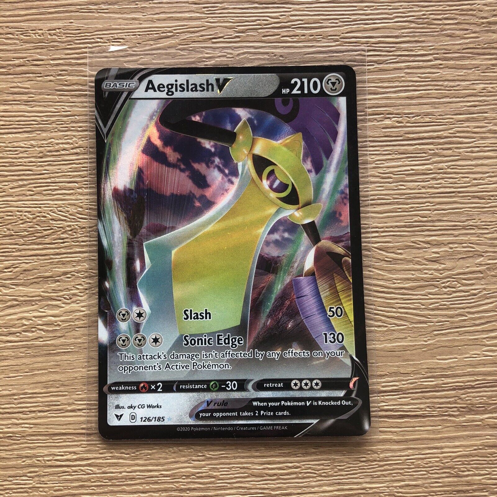 Pokemon Aegislash V Trading Card # 126/185 2020 Collectible