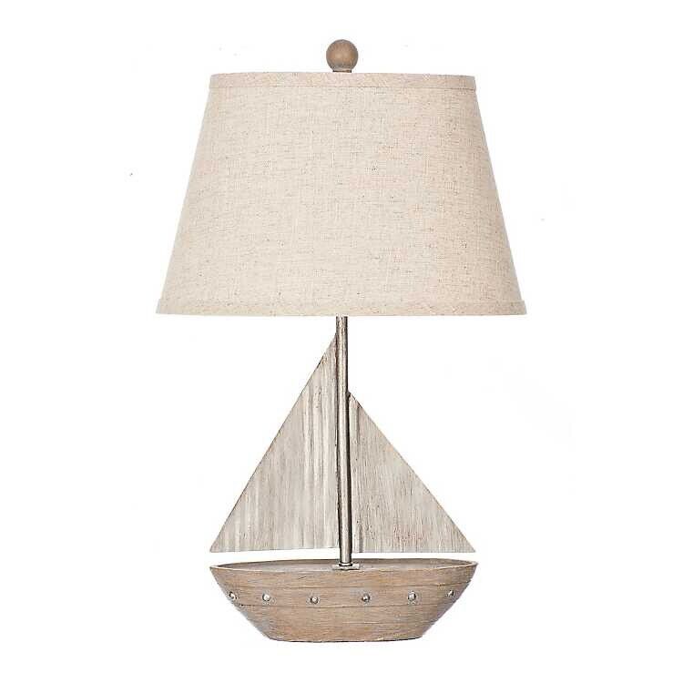 Galvanized Sail Boat Table Lamp