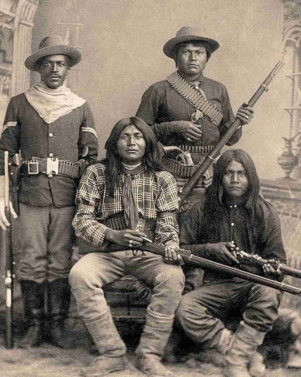Buffalo Soldier & Indian Scouts 1877  Vintage photo  8X10