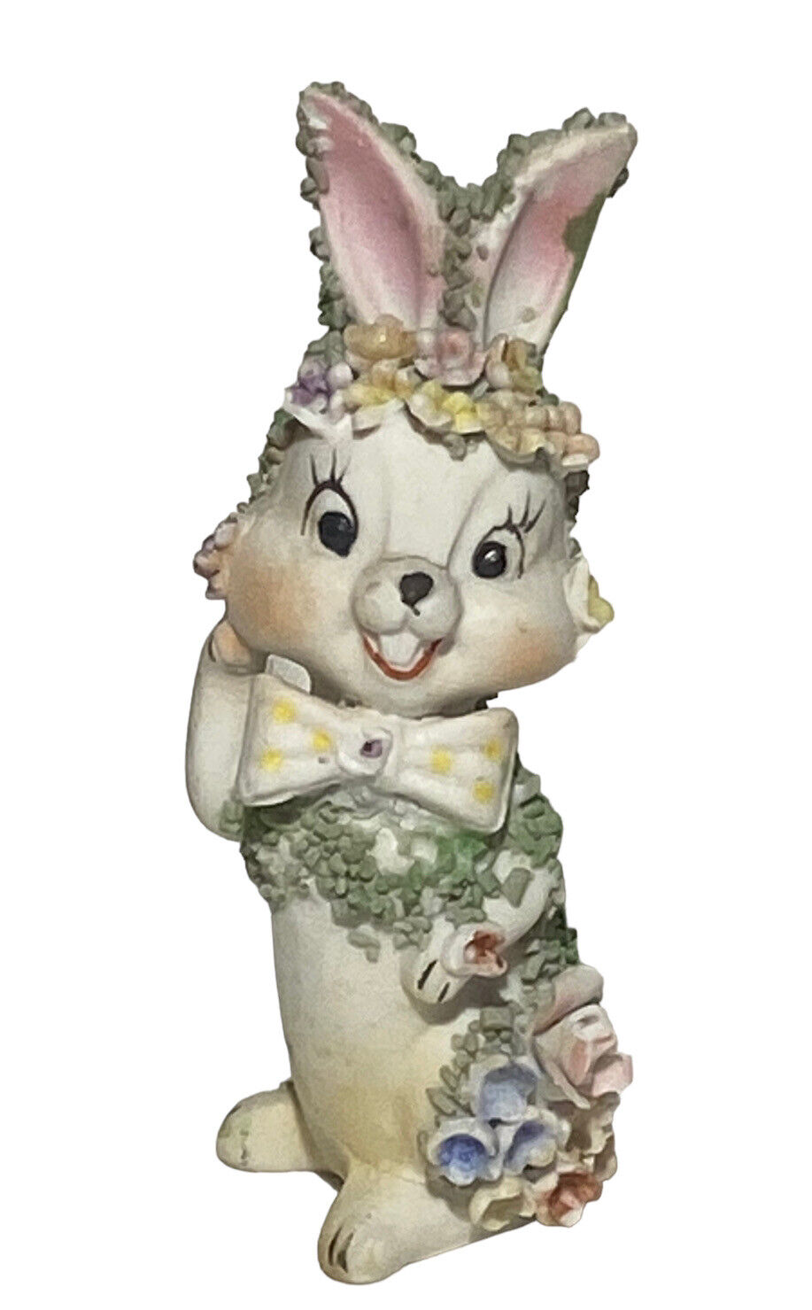 Vintage Elfinware Mossware Bunny Rabbit Anthropologic Figurine Kitschy AS IS