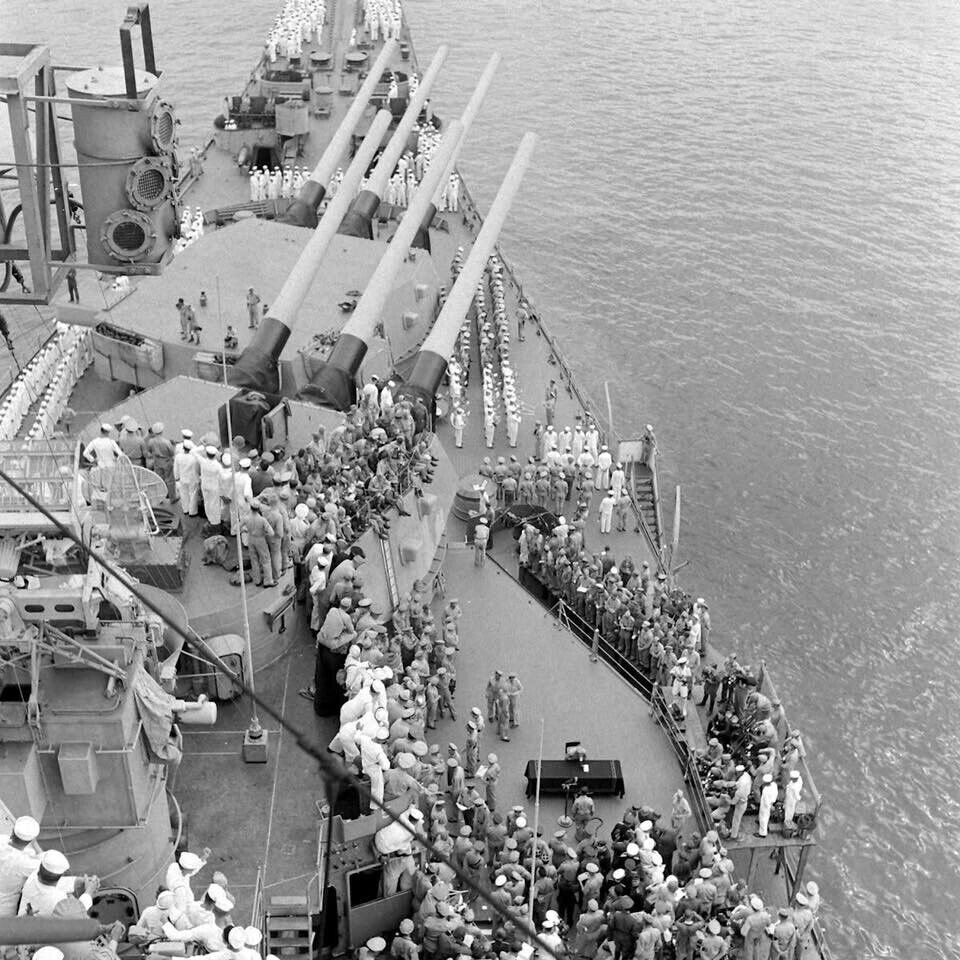 WW2 WWII Photo Aboard USS Missouri During Japanese Surrender World War Two 