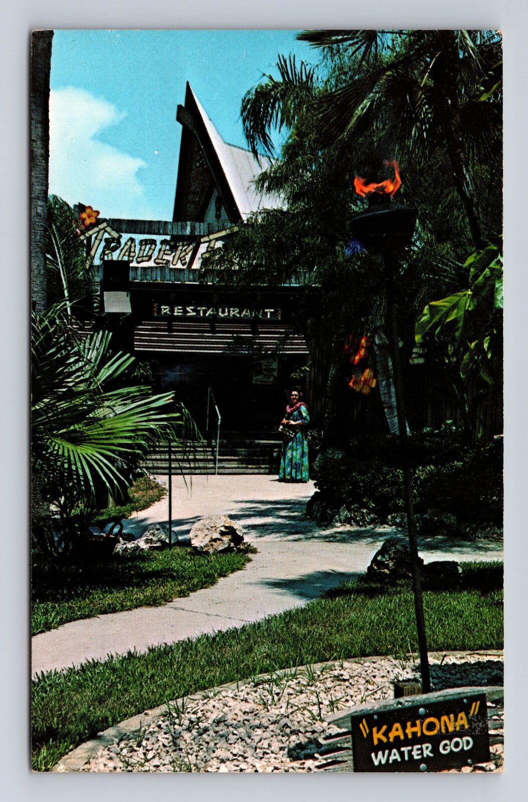 Indian Rocks Beach FL-Florida Trader Franks Restaurant Gardens Vintage Postcard