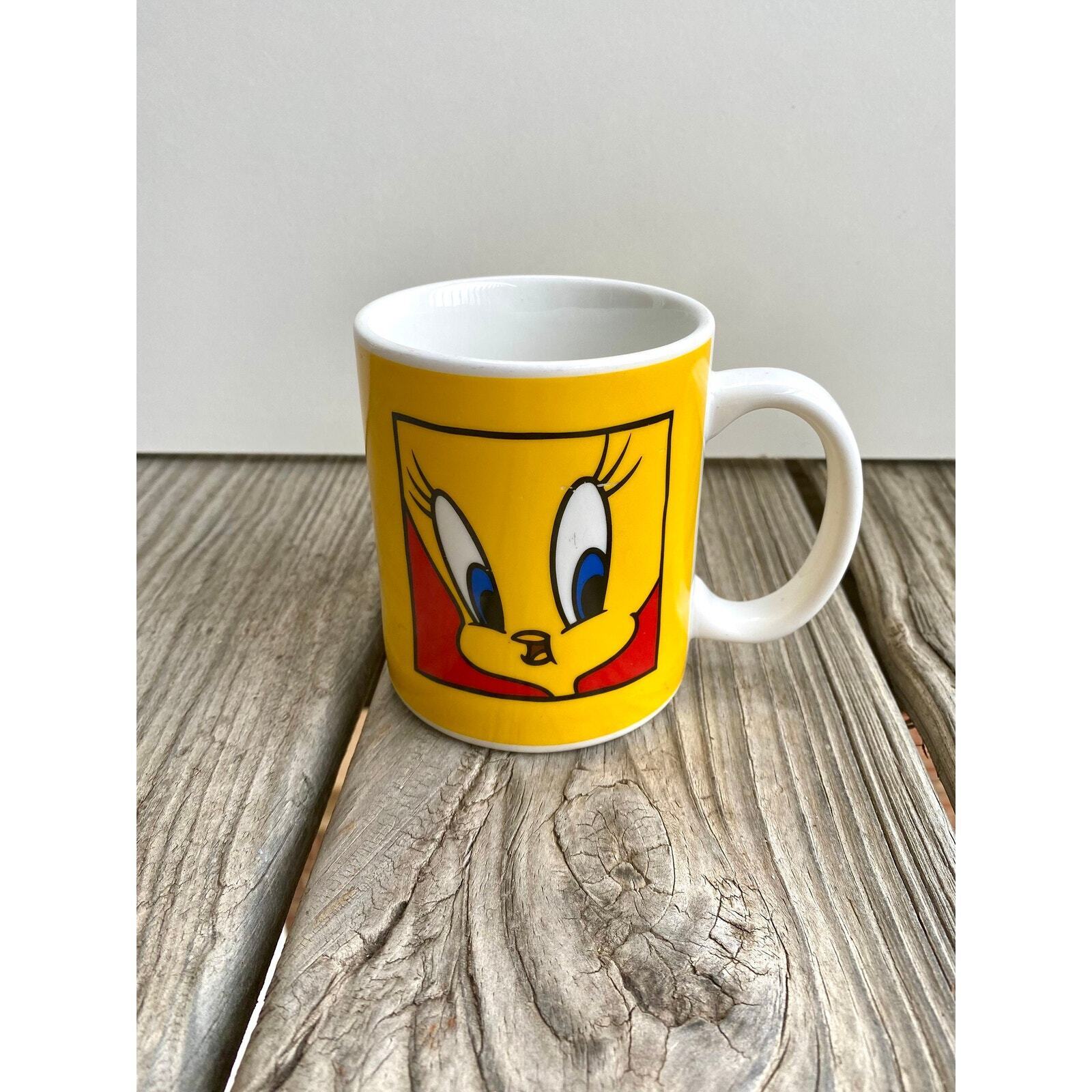 Vintage 1991 Tweety Looney Tunes Coffee Mug - Warner Bros - 12 oz. Canary Yellow