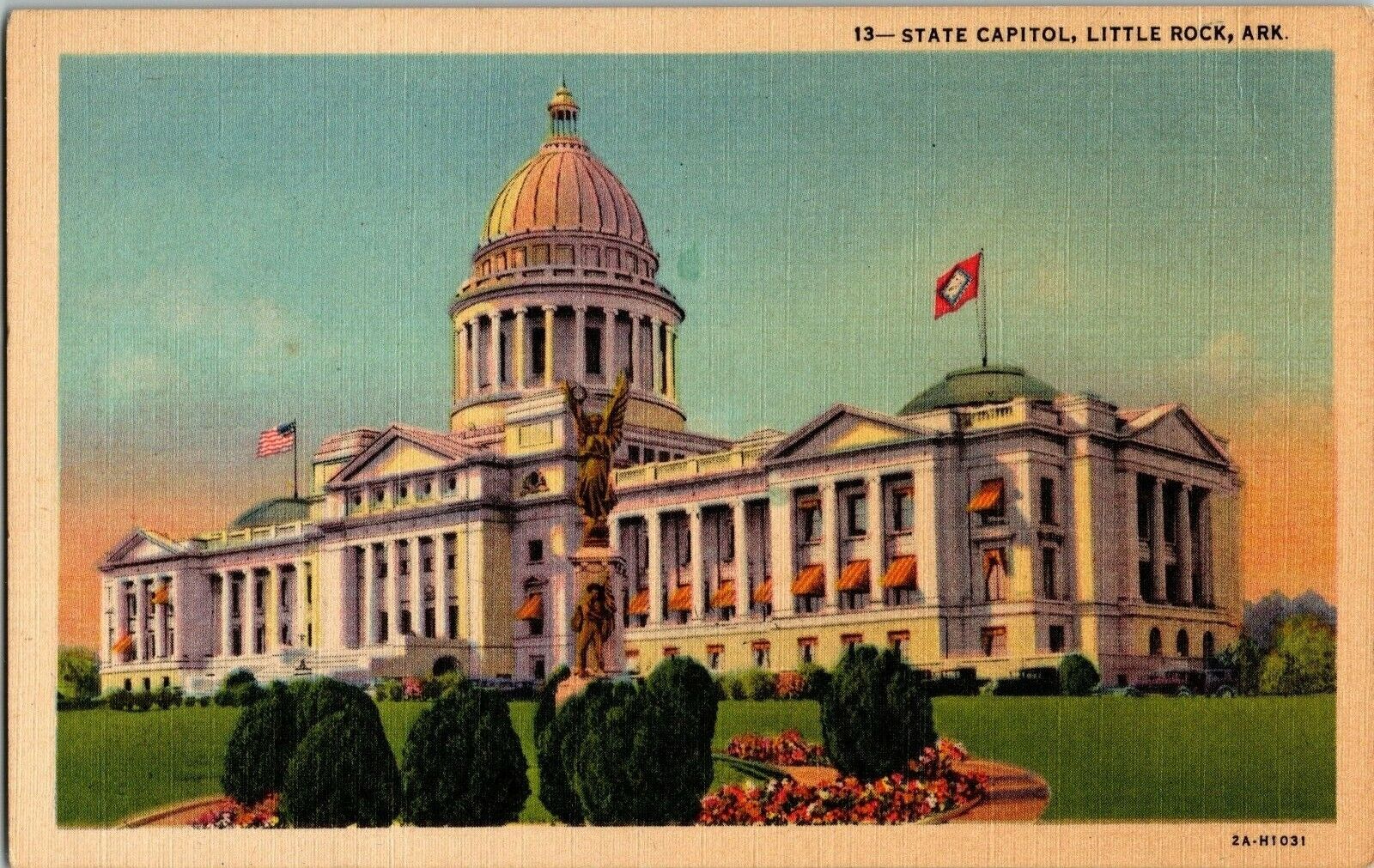 Arkansas AR Little Rock State Capitol Postcard Vintage 1930-1945 Linen